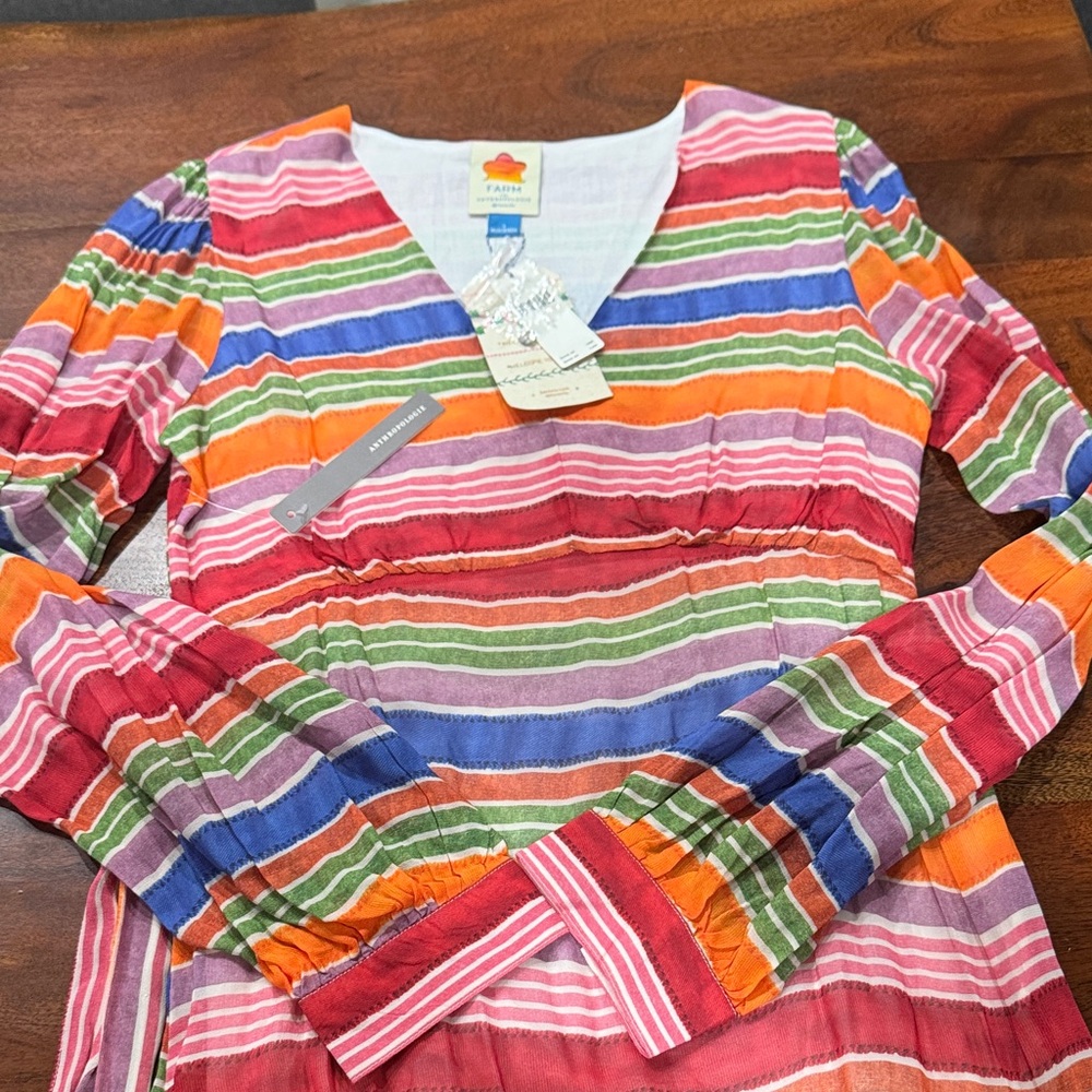 Anthropologie Farm Rio Luana Rainbow Maxi Dress - Picture 7 of 12